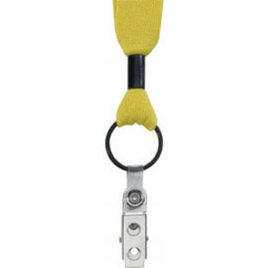 1" Cotton Lanyard with Metal Crimp & Metal Split-Ring