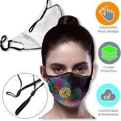 3 Layer Face Mask with Filter Pocket & Adjustable Loop