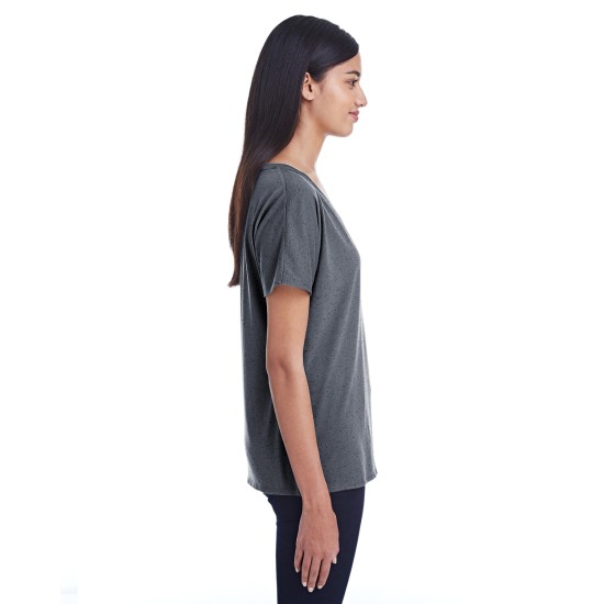 Threadfast Apparel - Ladies' Triblend Fleck Short-Sleeve V-Neck T-Shirt