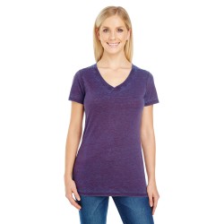 Threadfast Apparel - Ladies' Cross Dye Short-Sleeve V-Neck T-Shirt