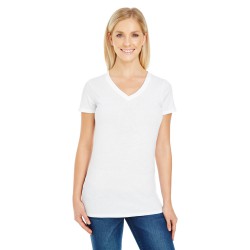 Threadfast Apparel - Ladies' Pigment-Dye Short-Sleeve V-Neck T-Shirt