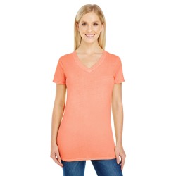 Threadfast Apparel - Ladies' Pigment-Dye Short-Sleeve V-Neck T-Shirt