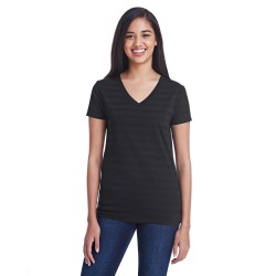 Threadfast Apparel - Ladies' Invisible Stripe V-Neck T-Shirt