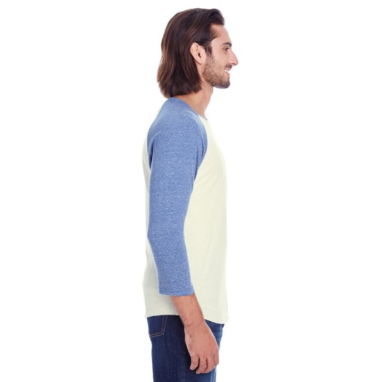 Threadfast Apparel - Unisex Triblend 3/4-Sleeve Raglan