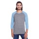 Threadfast Apparel - Unisex Triblend 3/4-Sleeve Raglan