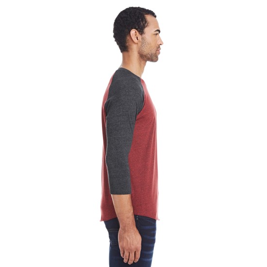 Threadfast Apparel - Unisex Triblend 3/4-Sleeve Raglan