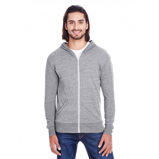 Threadfast Apparel - Unisex Triblend Full-Zip Light Hoodie