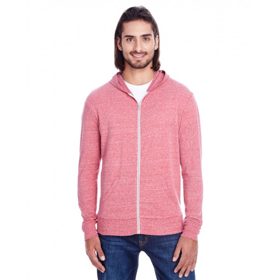 Threadfast Apparel - Unisex Triblend Full-Zip Light Hoodie