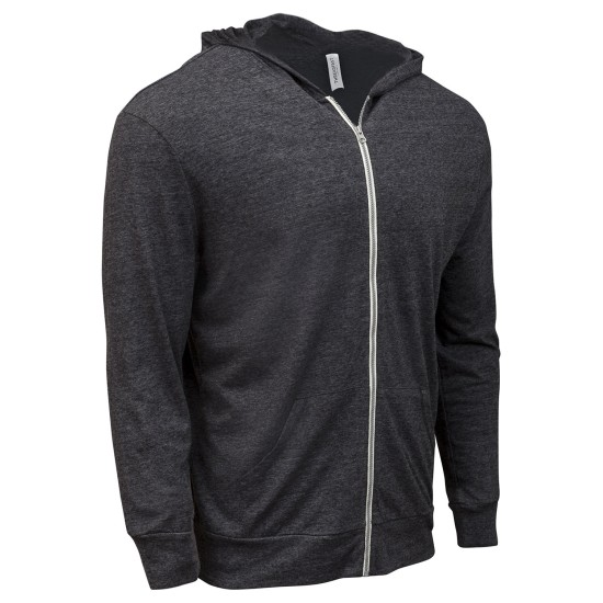 Threadfast Apparel - Unisex Triblend Full-Zip Light Hoodie