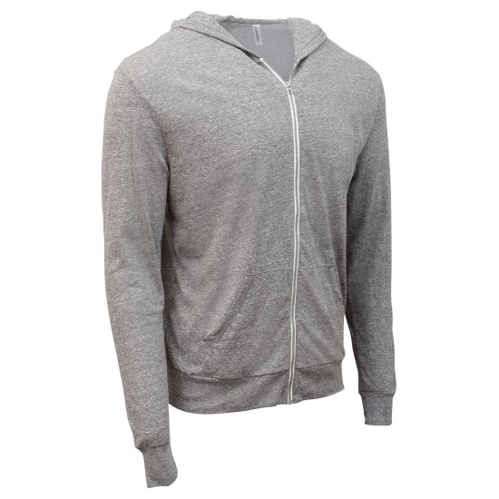 Threadfast Apparel - Unisex Triblend Full-Zip Light Hoodie