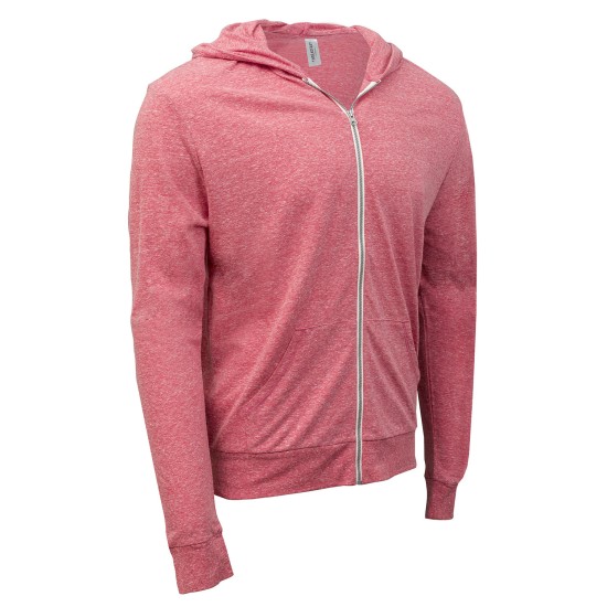 Threadfast Apparel - Unisex Triblend Full-Zip Light Hoodie