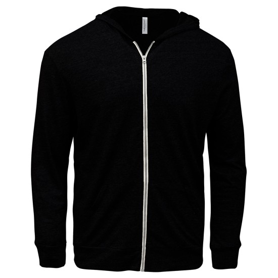 Threadfast Apparel - Unisex Triblend Full-Zip Light Hoodie