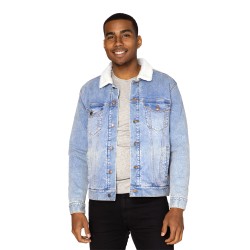 Unisex Sherpa-Lined Denim Jacket