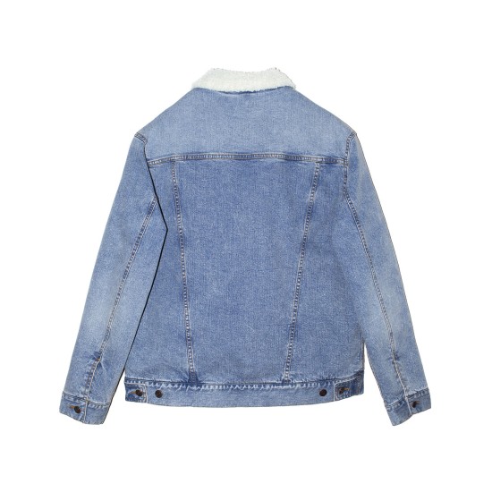 Unisex Sherpa-Lined Denim Jacket