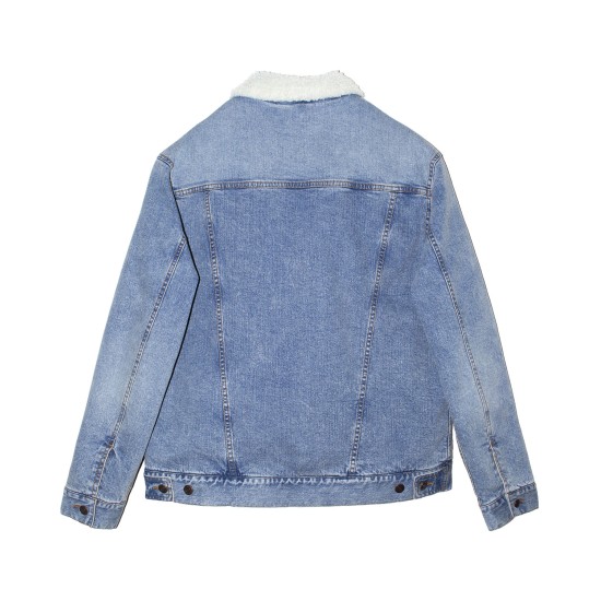 Unisex Sherpa-Lined Denim Jacket