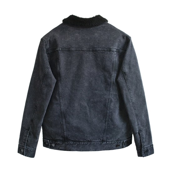 Unisex Sherpa-Lined Denim Jacket