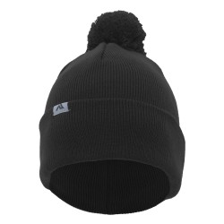 Knit Fold-Over Pom-Pom Beanie