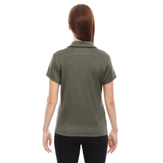 Ladies' Exhilarate Coffee Charcoal Performance Polo with Back Pocket
