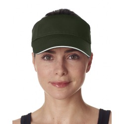 UltraClub - Adult Classic Cut Brushed Cotton Twill Sandwich Visor