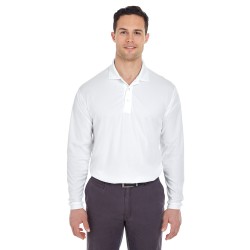 UltraClub - Adult Cool & Dry Long-Sleeve Mesh Piqué Polo