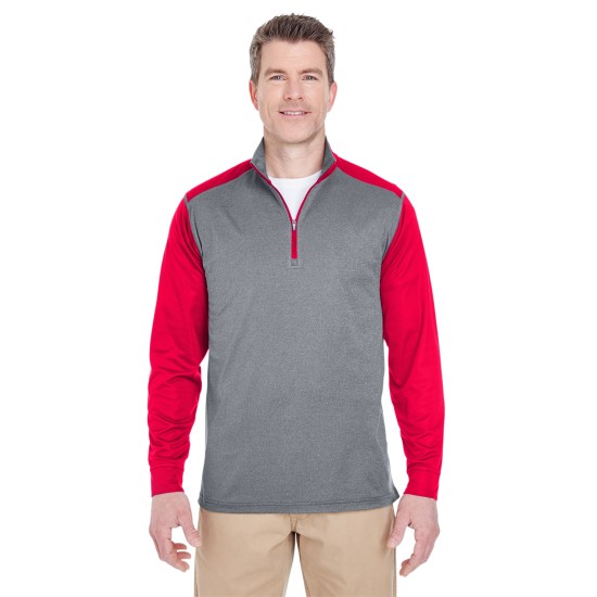 UltraClub - Adult Cool & Dry Sport Two-Tone Quarter-Zip Pullover