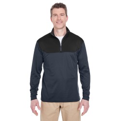 UltraClub - Adult Cool & Dry Sport Colorblock Quarter-Zip Pullover