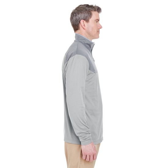 UltraClub - Adult Cool & Dry Sport Colorblock Quarter-Zip Pullover