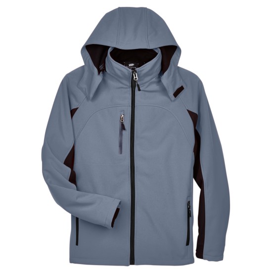 UltraClub - Adult Colorblock 3-in-1 Systems Hooded Soft Shell Jacket