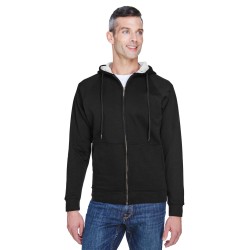 UltraClub - Adult Rugged Wear Thermal-Lined Full-Zip Hooded Fleece