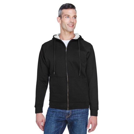 UltraClub - Adult Rugged Wear Thermal-Lined Full-Zip Hooded Fleece