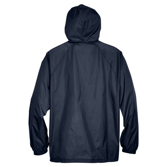 UltraClub - Adult Quarter-Zip Hooded Pullover Pack-Away Jacket