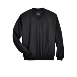 UltraClub - Adult Long-Sleeve Microfiber Crossover V-Neck Wind Shirt