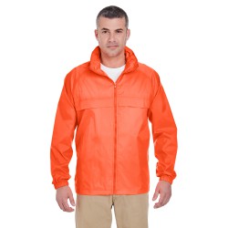 UltraClub - Adult Full-Zip Hooded Pack-Away Jacket