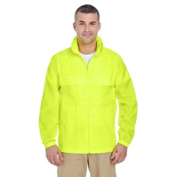 UltraClub - Adult Full-Zip Hooded Pack-Away Jacket