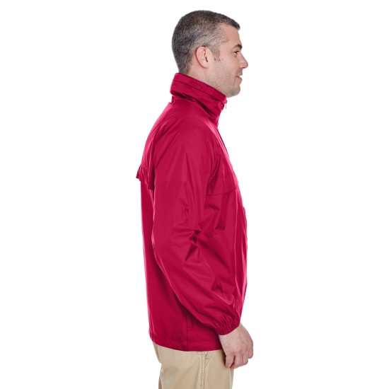UltraClub - Adult Full-Zip Hooded Pack-Away Jacket