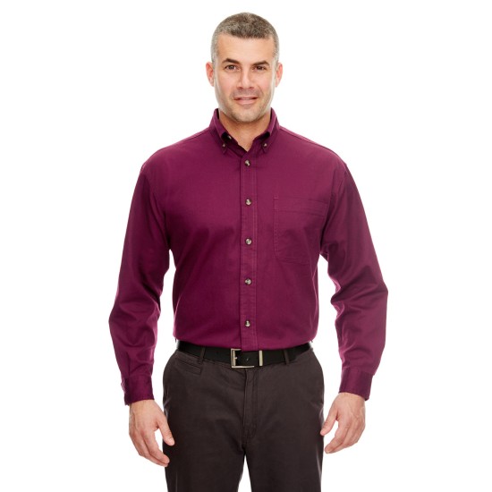 UltraClub - Adult Cypress Long-Sleeve Twill with Pocket
