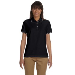Ladies' Pima Piqué Short-Sleeve Tipped Polo