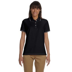 Ladies' Pima Piqué Short-Sleeve Tipped Polo