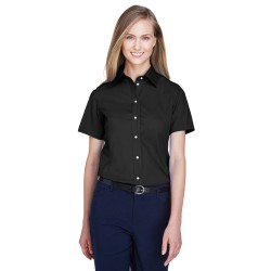 Ladies' Crown Woven Collection Solid Broadcloth Short-Sleeve Shirt