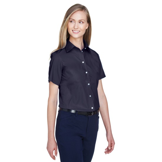 Ladies' Crown Woven Collection Solid Broadcloth Short-Sleeve Shirt
