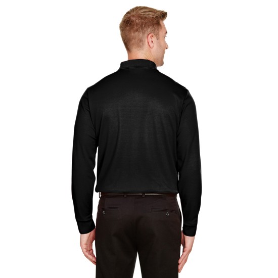 CrownLux Performance Men's Plaited Long Sleeve Polo