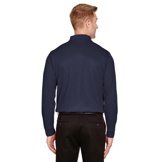 CrownLux Performance Men's Plaited Long Sleeve Polo