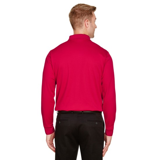 CrownLux Performance Men's Plaited Long Sleeve Polo