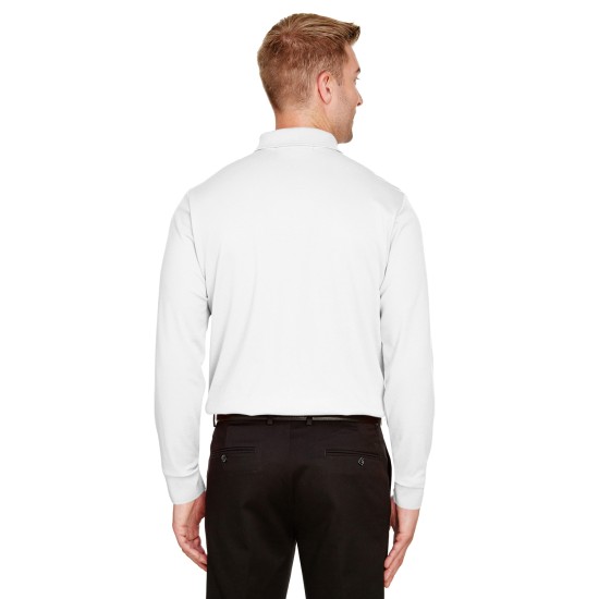 CrownLux Performance Men's Plaited Long Sleeve Polo