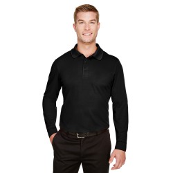 CrownLux Performance Men's Tall Plaited Long Sleeve Polo