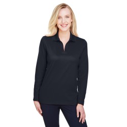 CrownLux Performance Ladies' Plaited Long Sleeve Polo