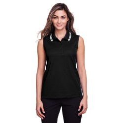 Ladies' CrownLux Performance Plaited Tipped Sleeveless Polo