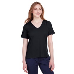 Ladies' CrownLux Performance Plaited Rolled-Sleeve Top