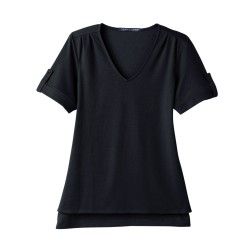 Ladies' CrownLux Performance Plaited Rolled-Sleeve Top