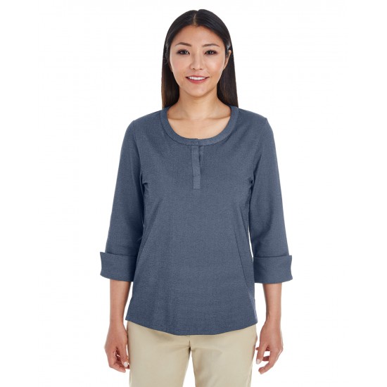 Ladies' Central Cotton Blend Mélange Knit Top